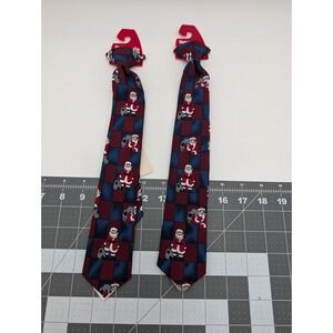 Surrey Santa Claus Neck Tie Kid Size Lot of 2 13.5 Inch Long USA Christmas